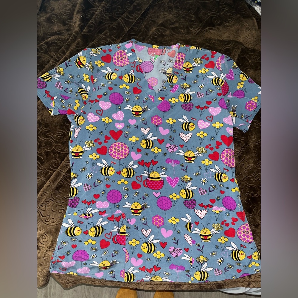 Fun adorable scrub top
